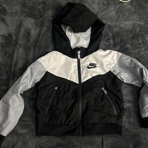 Nike Kids Black and Gray Raincoat